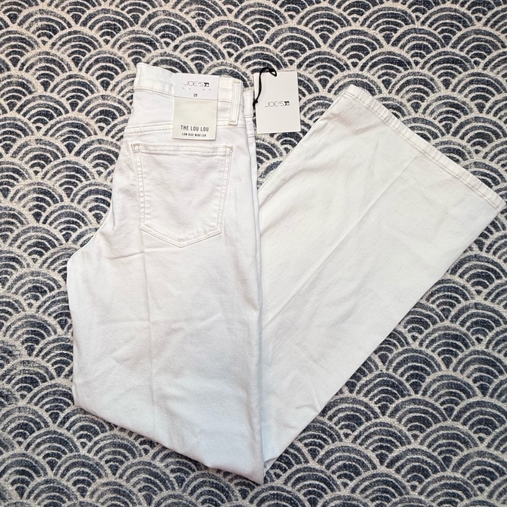 NWT Joe’s The Lou Lou White Low Rise Wide Leg Jeans Size 25